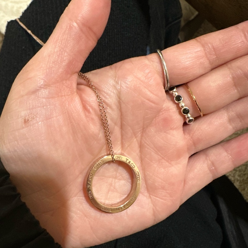 Tiffany and co RARE 1837 Rubedo Rose Gold Circle Necklace